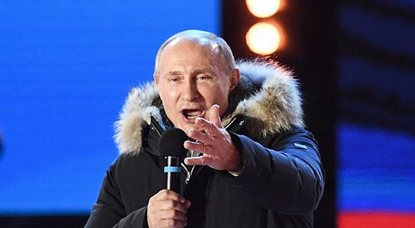 Putin Addresses Rally amid Projected Landslide Win: 'We Need a Leap Forward' Putin Addresses Rally amid Projected Landslide Win: ’We Need a Leap Forward’